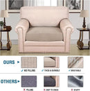 H.VERSAILTEX Super Stretch Individual Seat Cushion Covers Sofa Covers Couch Cushion Covers Slipcover Sets Thick Jacquard Textured Twill Fabric (1 Piece Chair Cushion Cover, Sand) by CozyNest Decor