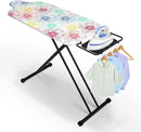 Extra Large Ironing Board with Hang Rail and Iron Rest 63" L x 20" W (Large with Iron Rest (Floral Cover)) by CozyNest Decor