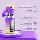 Kids Insualated Water Bottle with Straw - 12oz Stainless Steel Water Bottle with Dual Spouts, Leak-Proof, BPA-Free, Double Wall Vacuum Keeps Cold for 24 Hours for Sports, Travel, School (Peach Dream) by CozyNest Decor