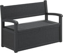 70 Gallon Deck Bench with Storage,Outdoor Storage Box Bench Waterproof&Lockable, Resin Patio Furniture with Armrest for Patio, Porch, Garden,Black by CozyNest Decor