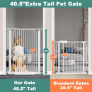 40.5" Extra Tall Baby Gate for Stairs, 68.5"-72.2" Extra Wide Large Dog Pet Gate Indoor for House, Long Safety Child Gate No Drill, Metal Auto Close Doggie Barrier for Doorway, White by TinyTreasures Baby Boutique