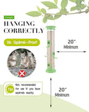 Bird Feeder Premium Hard Plastic for Wild Bird Feeders for Outdoors, Tube Bird Feeders for Outdoors Hanging,14 Inch 6 Port Lawn,Pack of 1 by CozyNest Decor