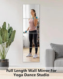 Full Length Wall Mirror Tiles, 12'' x 14'' x 4PCS, Acrylic Unbreakable Full Body Mirror for Bedroom Squares Shatterproof Mirror Sheets Wall Mounted for Home Gym Door by CozyNest Decor