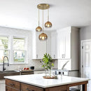 KCO Lighting Gold Cluster Pendant 3-Light Large Glass Pendant Lights Kitchen Island Bubble Globe Chandelier Mid Century Modern Hanging Light by CozyNest Decor