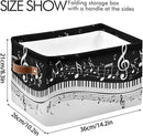 Black White Music Rectangular Storage Basket Organizer Bin Shelf Baskets For Clothes Gifts For Home Office Dorm by GreenHaven Gardens