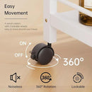 HITNET White Bar Cart, Home Bar Serving Cart, Kitchen Trolley on Wheels with Storage, 3 Tier Rolling Beverage Cart for Living Room Kitchen Home Office by CozyNest Decor