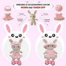 LoopMap Beginner Crochet Kit for Adults & Kids - DIY Amigurumi Bunny with Removable Dress & Accessories - Step-by-Step Video Tutorials, Extra Yarn, Crochet Tools - Handmade Gift (Bunny-Pink) by TinyTreasures Baby Boutique