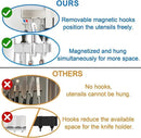 14 Inch Magnetic Knife Holder for Refrigerator - Knife Magnetic Strip for Fridge with Magnetic Hooks - Double Sided Magnetic Knife Bar - Stainless Steel Kitchen Magnetic Knife Hanger Rack by CozyNest Decor