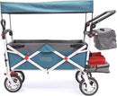 Creative Outdoor Wagon for Kids Push Pull Collapsible Stroller Folding Cart | Silver Series | Beach Park Garden & Tailgate | Teal by GreenHaven Gardens
