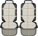 Car Seat Protector,2 Pack Car Seat Protectors Baby Carseat Waterproof Durable 600D Fabric for Child Baby Car Seat Mat Vehicle Pet Cover 2 Storage Pockets (2 Pack Beige) by TinyTreasures Baby Boutique