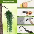FEED GARDEN 2 Pack 8 Inch Hanging Plant Bracket Wall Hooks Decorative Plant Hangers for Outdoor Hanging Bird Feeders, Wind Chimes, Plant Baskets, Black by GreenHaven Gardens