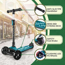 Besrey Kick Scooter for Kids Ages 3-10, 3-Wheel Folding Scooter with Adjustable Height, LED Light Wheels, Extra Wide Deck for Outdoor Activities by TinyTreasures Baby Boutique