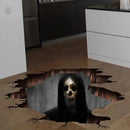3D Halloween Wall Decals Scary Skeleton Halloween Wall Stickers, Spooky Long Hair Zombie Floor Decor Posters Decals Decorations for Living Room Bedroom Party Supplies by CozyNest Decor