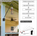 Deck Hook Wall Mounted,Extended Plant Hanger Outdoor,Bird Feeder Hanger-Metal Fence Shepherds Hooks Bracket for Hanging Hummingbird Feeder,Planter,Flower Baskets,Lantern-360°Rotating Pole by GreenHaven Gardens