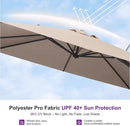 PURPLE LEAF 11.5' X 8' Left-right Tilting Outdoor Patio Umbrella Swivel Offset Cantilever Heavy Duty Rectangle Aluminum Umbrella with UV Resistant for Deck Pool Patio Backyard, Sand Dune