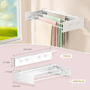 Wall Mounted Drying Rack with 4 Hooks and Shelf, Foldable Clothes Drying Rack for Laundry Room, Collapsible Laundry Rack Wall Mount, for Indoor Outdoor Hanging Clothes, 23.6 Inch by CozyNest Decor