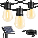 SUNTHIN Outdoor Solar String Lights, 48ft Solar Patio Lights with USB Rechargeable, Waterproof & Shatterproof Solar Powered Bulbs for Yard, Porch, Garden, Pool, Party, Camping by CozyNest Decor