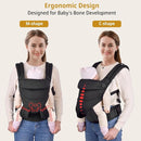 New Upgrade Ergonomic Baby Carrier Newborn Toddler Wrap Carrier,Hands Free Baby Sitting Sling,Breathable,Perfect for Infants/Chest Sling for Babies Shower Gift (Ink-Black, Upgrade-with Belt) by TinyTreasures Baby Boutique