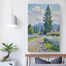 Countryside wildflowers landscape canvas poster natural plant flower artwork retro pastoral flower path suitable for farmhouse decoration by CozyNest Decor