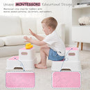 Two Step Stools for Toddlers Girls, Small Kids Step Stool for Bathroom Sink, No Slip Toddler Step Stool for Little Grils Room Princess Bedroom Closet Potty Training (2 Pack, White-Pink) by TinyTreasures Baby Boutique