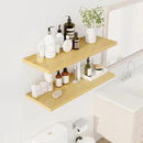 36" Floating Shelves for Wall, 12" Deep Slim Oak Floating Shelves, Wall-Mounted Shelves for Bedroom, Living Room, Kitchen, Bathroom - Set of 2 by CozyNest Decor