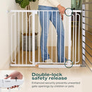 Cumbor 36" Extra Tall Baby Gate for Stairs, 29.7-57" Extra Wide Dog Gate for Doorways Hallways, Pressure Mounted Child Gate for Wide Opening, Auto Close Personal Safety for Babies and Pets, White by TinyTreasures Baby Boutique