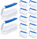 Lallisa 12 Pcs Scrub Brush for Cleaning with Handle Comfortable to Grip Heavy-Duty Flexible Stiff Bristles Scrubber Brushes Bulk for Shower Bathroom Carpet Kitchen Floor Tiles (Blue) by CozyNest Decor