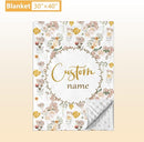 Personalized Baby Crib Bedding Set, 5 Pcs Custom Name Nursery Bedding Set, Yellow Flower Baby Bedding Set for Girl Boy, Double Layer Baby Crib Sets, Customized Gifts for Toddlers Kids Infants by TinyTreasures Baby Boutique