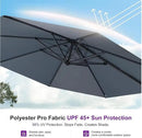 PURPLE LEAF 10 Feet Patio Umbrella with Base Outdoor Cantilever Round Umbrella Aluminum Offset Umbrella with 360-degree Rotation for Garden Deck Pool Patio Light Grey by GreenHaven Gardens