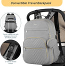 MOMUVO Diaper Bag Backpack, Quilted Baby Bag with Changing Pad and Stroller Straps and Pacifier Case, Large Travel Diaper Bags for Mom Dad, Grey by TinyTreasures Baby Boutique