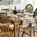 Artoid Mode Beige Ghost Jack-O'-Lantern Black Cat Halloween Table Runner,Holiday Kitchen Dining Table Decoration for Home Party Decor 13 x 36 Inch by CozyNest Decor