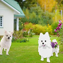 White Pomeranian Dog Planter Plant Pots,Cute Garden Dog Flower Planter,Dog Planters Birthday Gifts for Women,Office,Indoor/Outdoor Decor（9.45 * 6.65 * 12.13in） by GreenHaven Gardens