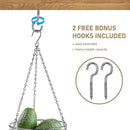 CAXXA 3-Tier Hanging Basket Fruit Organizer Kitchen Heavy Duty Wire Organizer with 2 Free Bonus Metal Ceiling Hooks, Chrome by CozyNest Decor