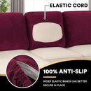 PrinceDeco Velvet Cushion Covers for Sectional Couch, 3 Back Cushion, Burgundy by CozyNest Decor