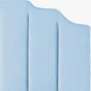 24KF Light Blue Teddy Fabric Tufted King Upholstered Headboard, Modern Vertical Channel Design California King Headboard with Stepped Silhouette Top Edge,6026-K-Teddy Light Blue by CozyNest Decor