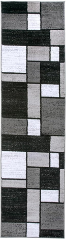 Rugshop Contemporary Modern Boxes for Home Office,Living Room,Bedroom,Kitchen Non Shedding Runner Rug 2'7" x 8' Gray by TinyTreasures Baby Boutique