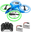 Dwi Dowellin 4.9 Inch Mini Drone for Kids LED Night Lights One Key Take Off Landing Flips RC Remote Control Small Flying Toys Drones for Beginners Boys and Girls Adults Nano Quadcopter, Blue by TinyTreasures Baby Boutique