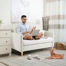 VINGLI 47" Small Couch, Beige Loveseat Mini Couch Mid Century Modern Decor Love Seat for Small Spaces Living Room, Bedroom, Play Room by CozyNest Decor