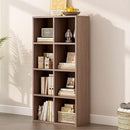 8-Cube Storage Shelf Bookcase - Wooden 4-Tier Floor Standing Open Bookshelf for Home and Office, Cuby Orgainzer, Walnut by CozyNest Decor