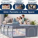 Baby Playpen 74x50 Inch, Playpen for Babies and Toddlers, Play Pen Pin Indoor Outdoor Baby Play Fence by TinyTreasures Baby Boutique