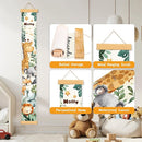 Personalized Name Growth Chart Wall Decor for Kids – Canvas Removable Height Chart Measuring Ruler 59" x 7.9" (Cute Animals) by TinyTreasures Baby Boutique
