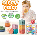 4-in-1 Baby Toys for 6-12 Months, Montessori Soft Stacking Blocks for Babies, Infants Teething Toys, Sensory Balls and Educational Learning Set for Toddlers (Boys & Girls) by TinyTreasures Baby Boutique