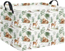 HIYAGON Rectangular Storage Basket Collapse Canvas Fabric Cartoon Bin Organizer Box with Handles for Organizing Home Kitchen Room Decor(Woodland Animal) by TinyTreasures Baby Boutique