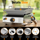 Stainless Steel Tabletop Grill,18 Inch Portable Propane Grill Griddle with Handle,8000 BTU Flat Top Grill for Camping, Outdoor & Tailgating Barbecue by GreenHaven Gardens
