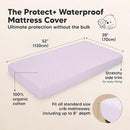 Waterproof Crib Mattress Protector Cover Fitted - 2-Pack Quiet Baby Crib Mattress Pad Sheets, 52" x 28" Soft Quilted Cotton Baby Sheet, Machine Washable, Easy Fit, Durable (Lilac/Quin) by TinyTreasures Baby Boutique