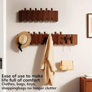 Wall Mounted Piano Key Hanger | Flip Style Hook | Entrance Wall Art Hook, Made of Oak Wood (3 Times Painted, 4 Times Polished) (Walnut, 6Hooks) by CozyNest Decor