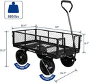 BILT HARD 10" Flat Free Tires Heavy Duty Garden Cart with 180° Rotating Handle and Removable Sides, 4 Cu.Ft 880 lbs Capacity Utility Steel Wagons for Outdoor, Yard by GreenHaven Gardens