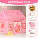 Large Kids Tent Playhouse Basic Mat with Star Lights, Flags and Tote Bags, Play Tent Indoor & Outdoor, Washable Teepee Tent for Boys & Girls, Kids Play House for Toddler（Pink） by TinyTreasures Baby Boutique
