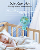 SWEETFULL Portable Stroller Fan with Display 4000mAh Battery Powered Mini Clip On Fan, 4-Speed Rechargeable Small Personal Cooling for Baby Car Seat Crib Travel - Cyan by TinyTreasures Baby Boutique
