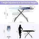 Full Size Ironing Board, 18x51 Iron Board with Metal Panel Stretchable Iron Rest, Adjustable Height Heavy Duty Heat & Scorch Resistant Cover Ironing Board, for Home, Laundry, Purple by CozyNest Decor